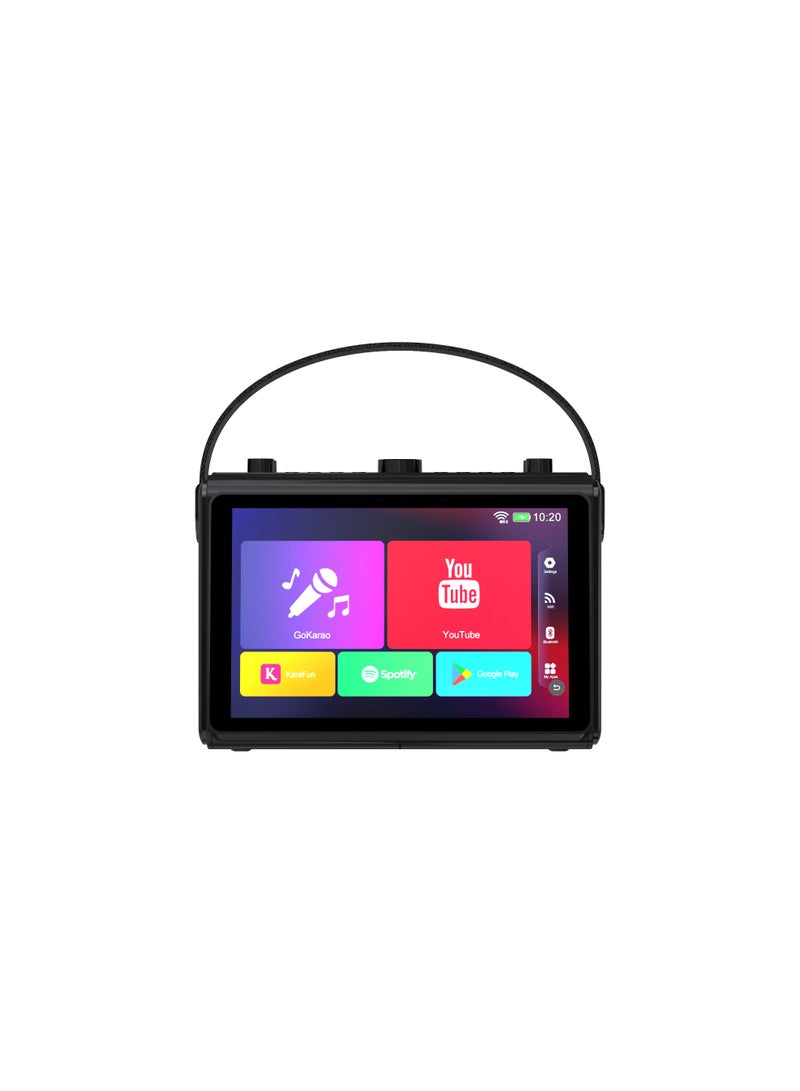 TOPI TP-S9 Portable Karaoke Machine with 10.1″ HD Touchscreen, Android OS, Bluetooth 5.3, Dual Wireless Microphones & RGB LED Lights - Image 4